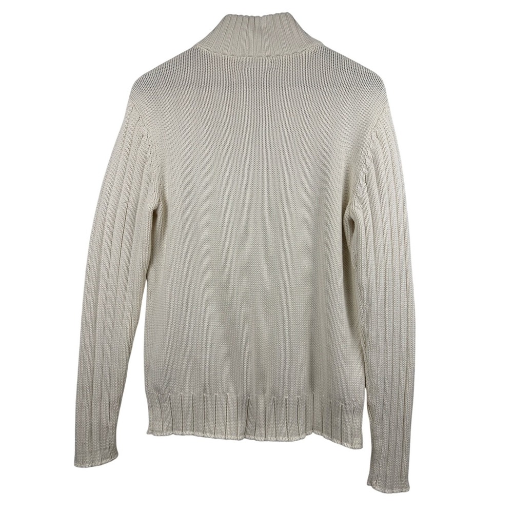 Polo Jeans Company Ralph Lauren Men's Cotton Quarter Zip Sweater Cream | M - Picture 5 of 8